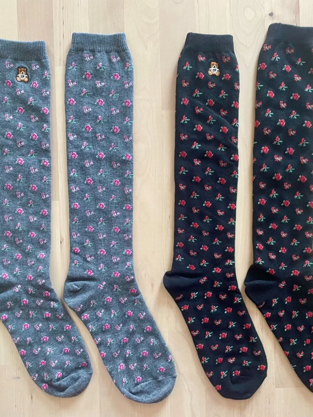 Teddy Fresh Women's 2-Pack Floral Knee High Socks One Size NWOT NEW